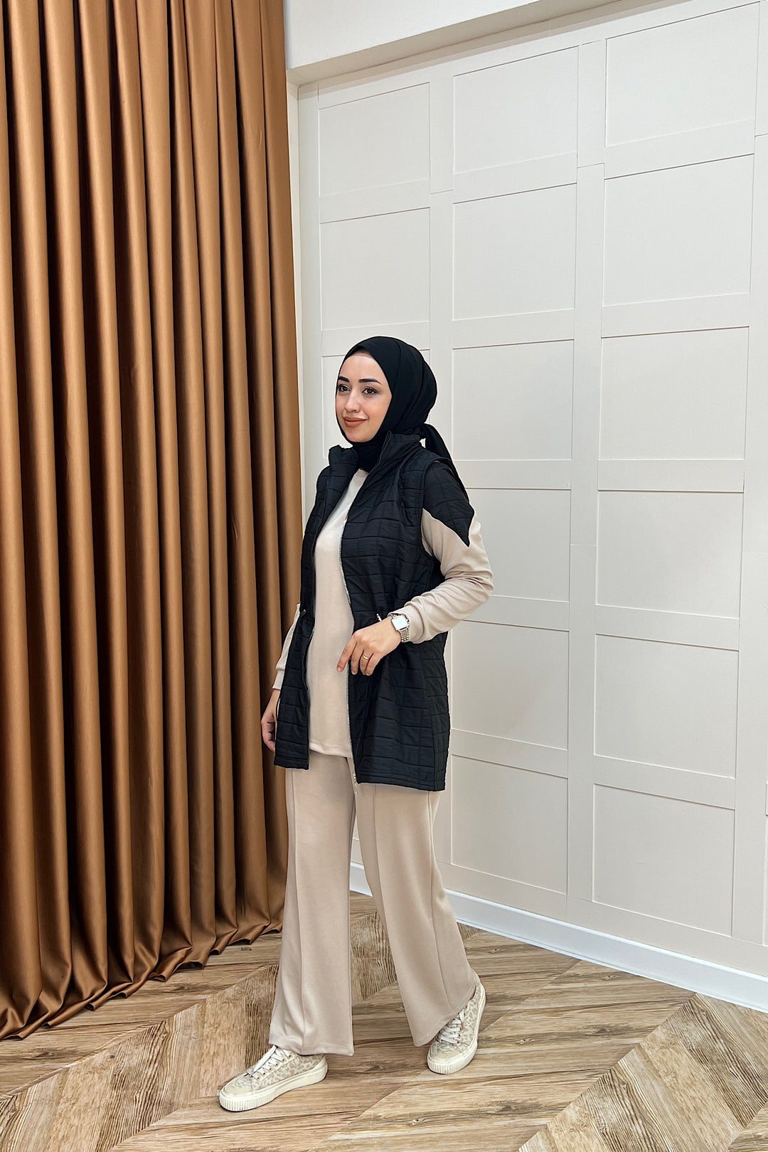 Armoni Kapitone Yelekli Üçlü Takım Siyah 6015-SIYAH