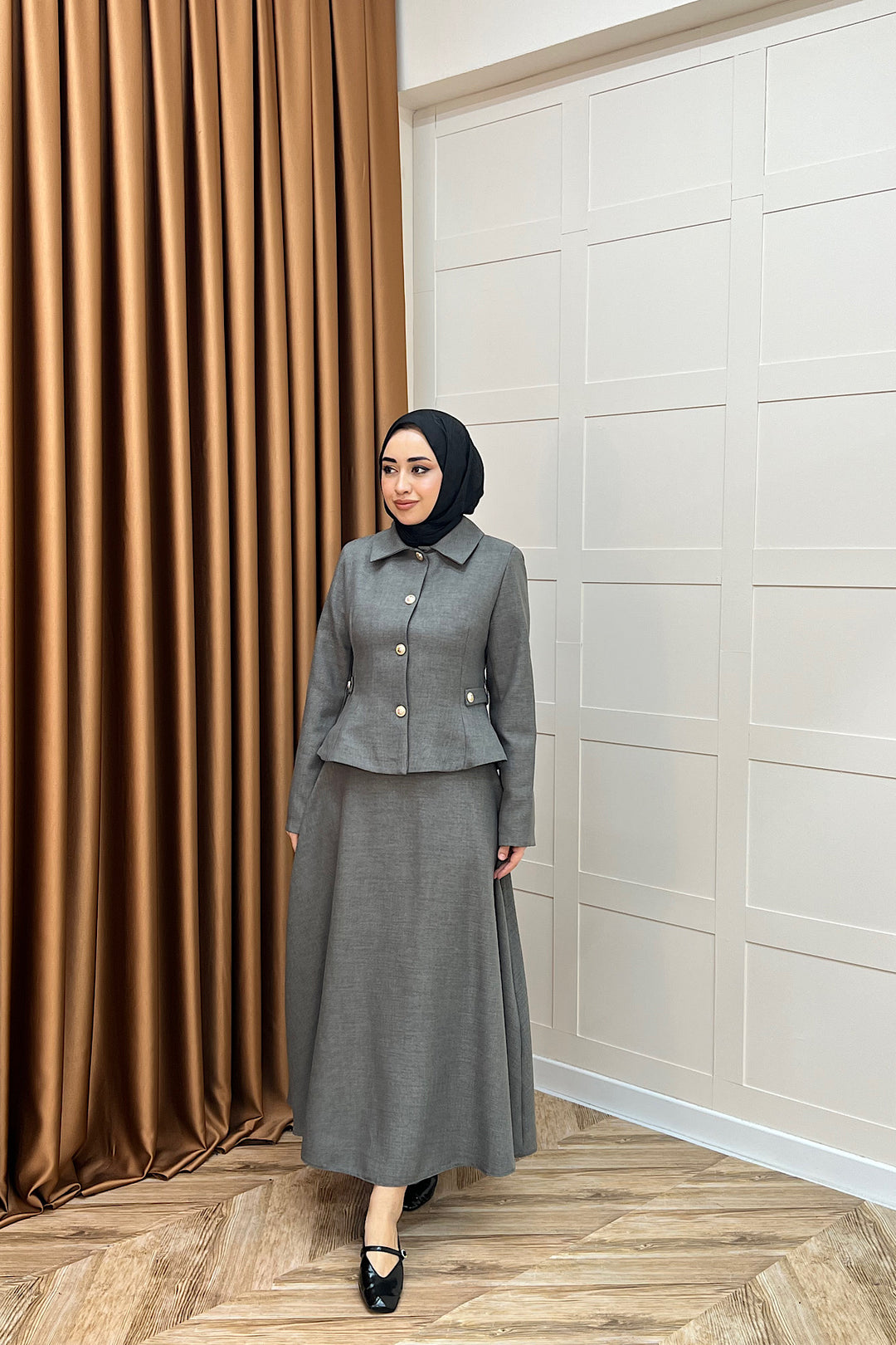 Pırlanta Etek Takım Gri 3179-GRI