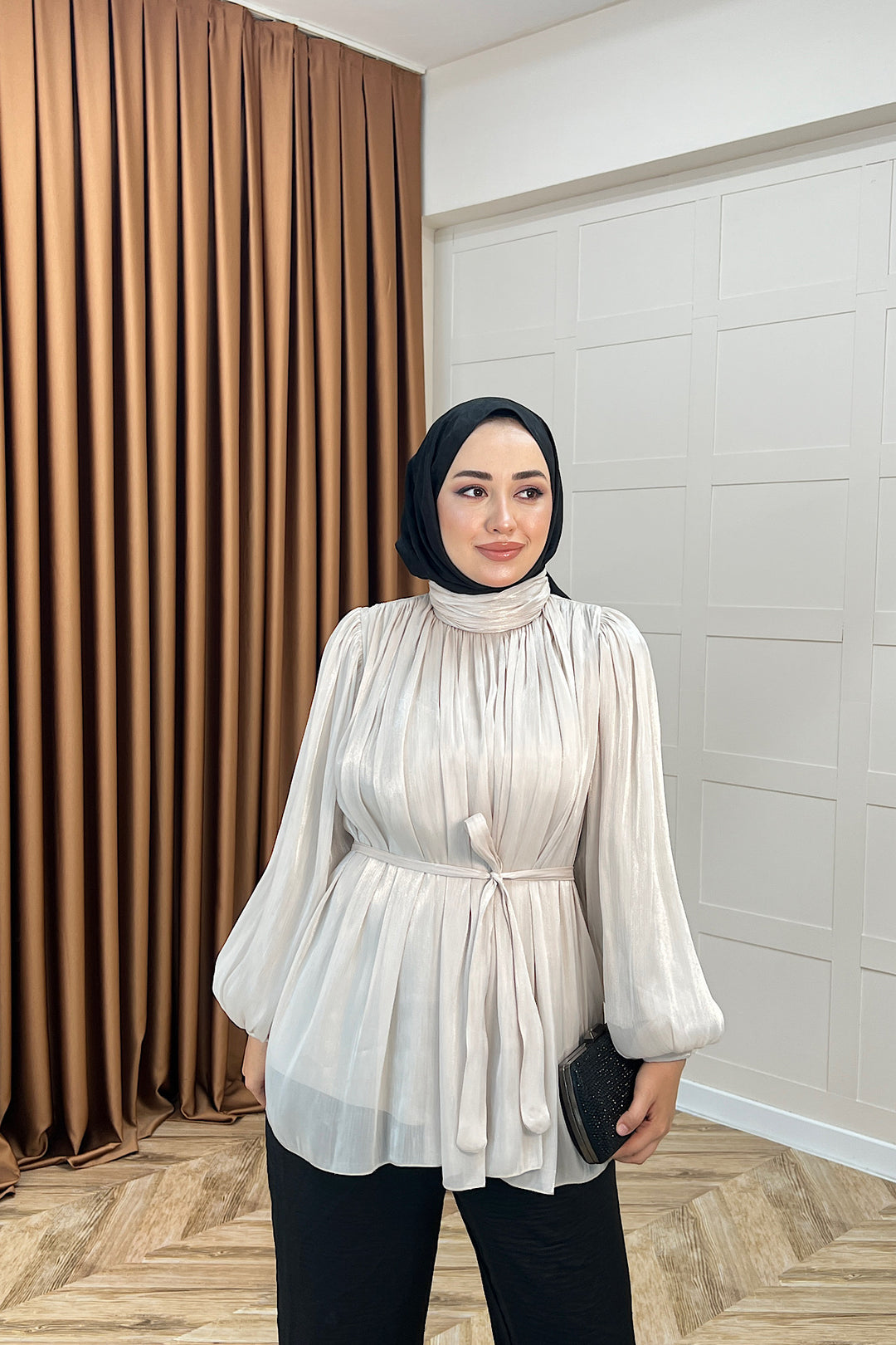 Hope Balon Kol Tunik Krem 2306-KREM
