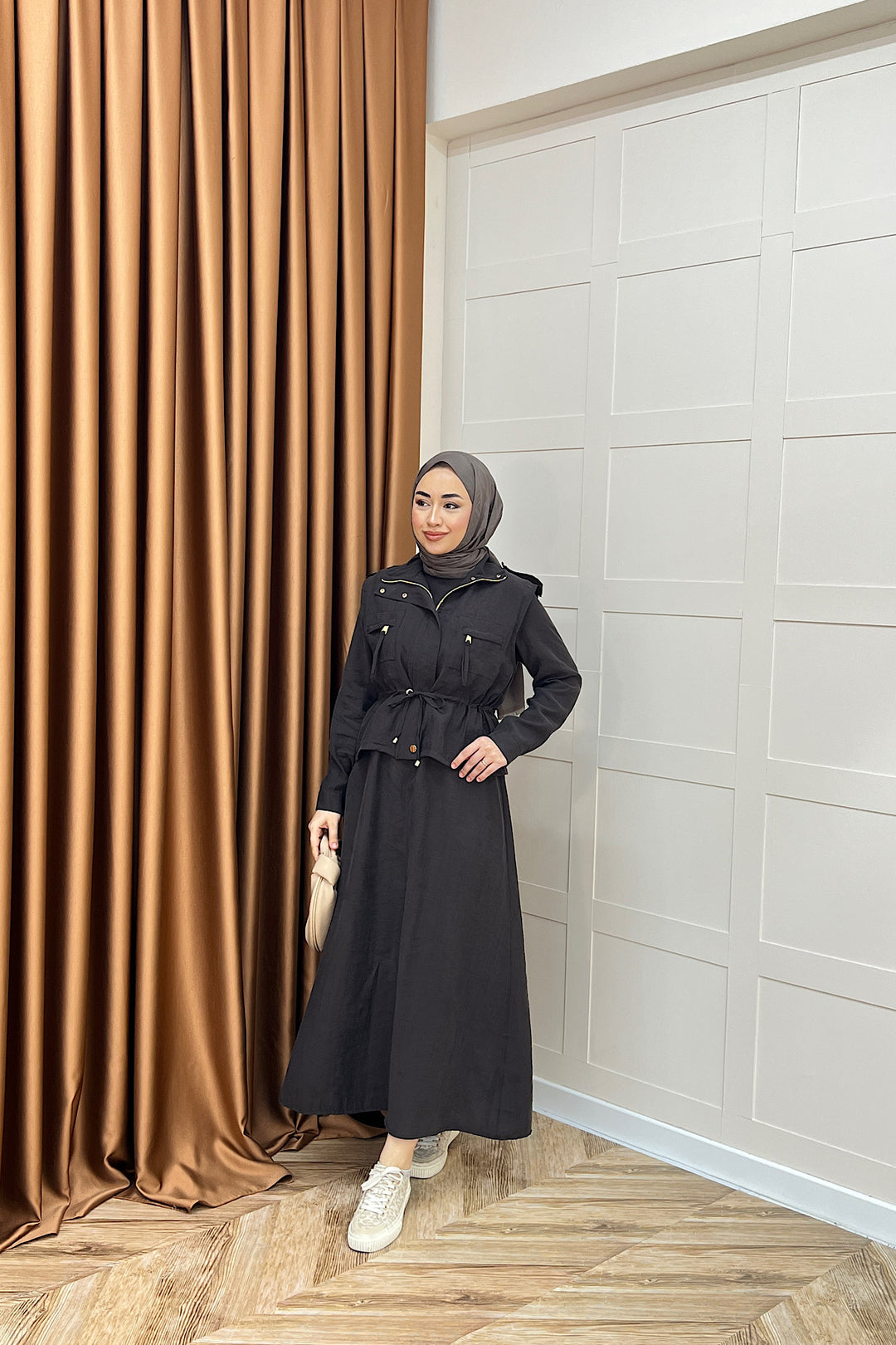 Alina İkili Elbise Kahverengi 3102-KAHVERENGI