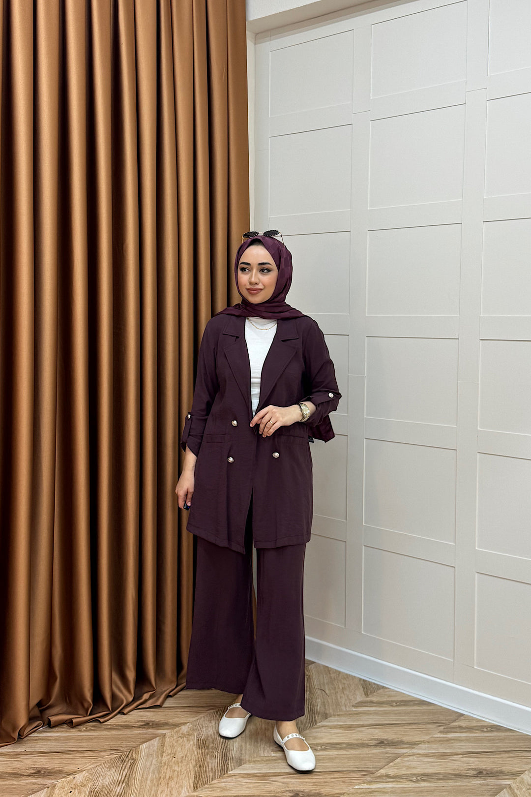 Sandra Ceketli Takım Mürdüm 5003-MURDUM