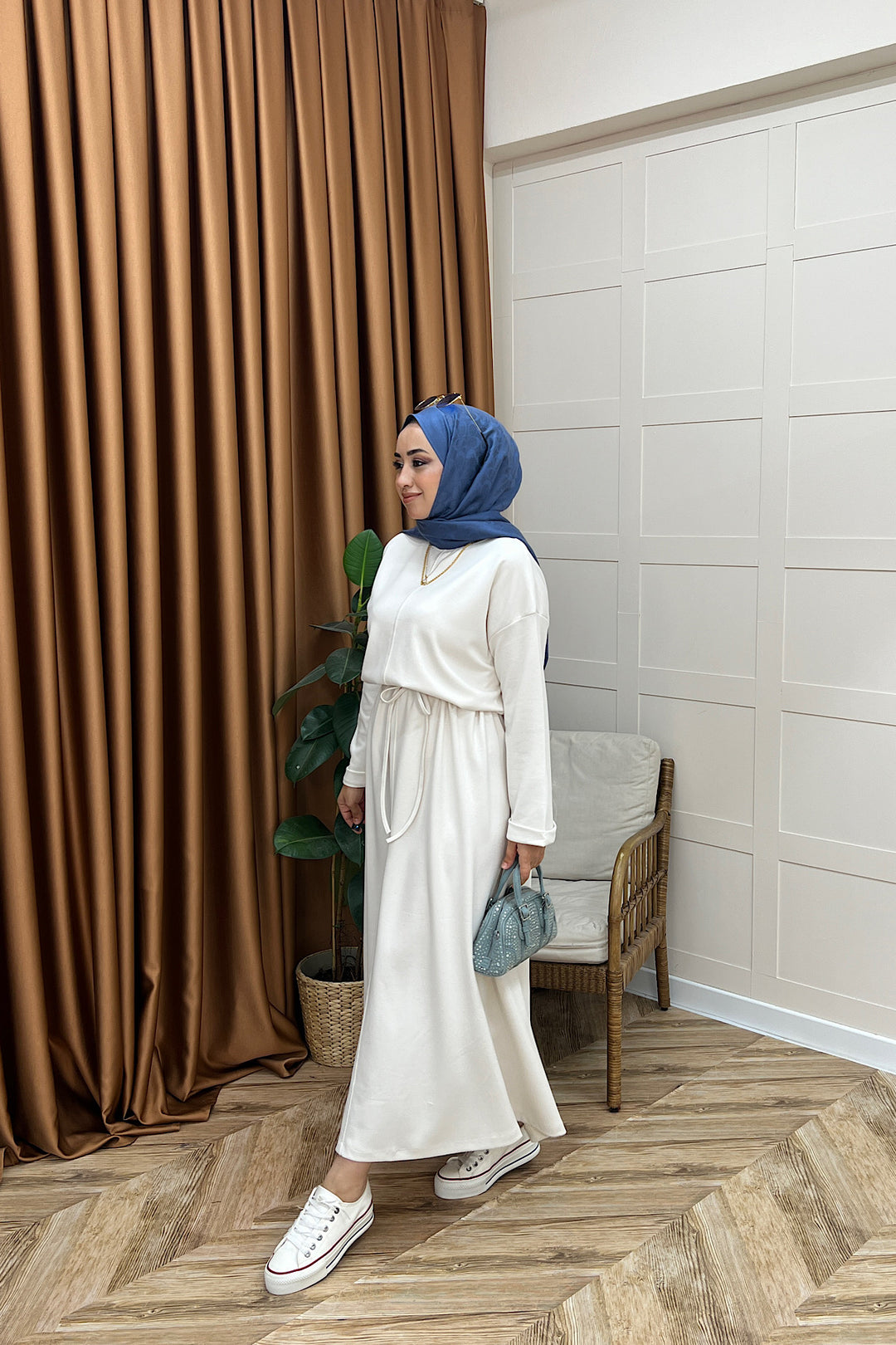 Aura Kuşaklı Elbise Taş 3138-TAS