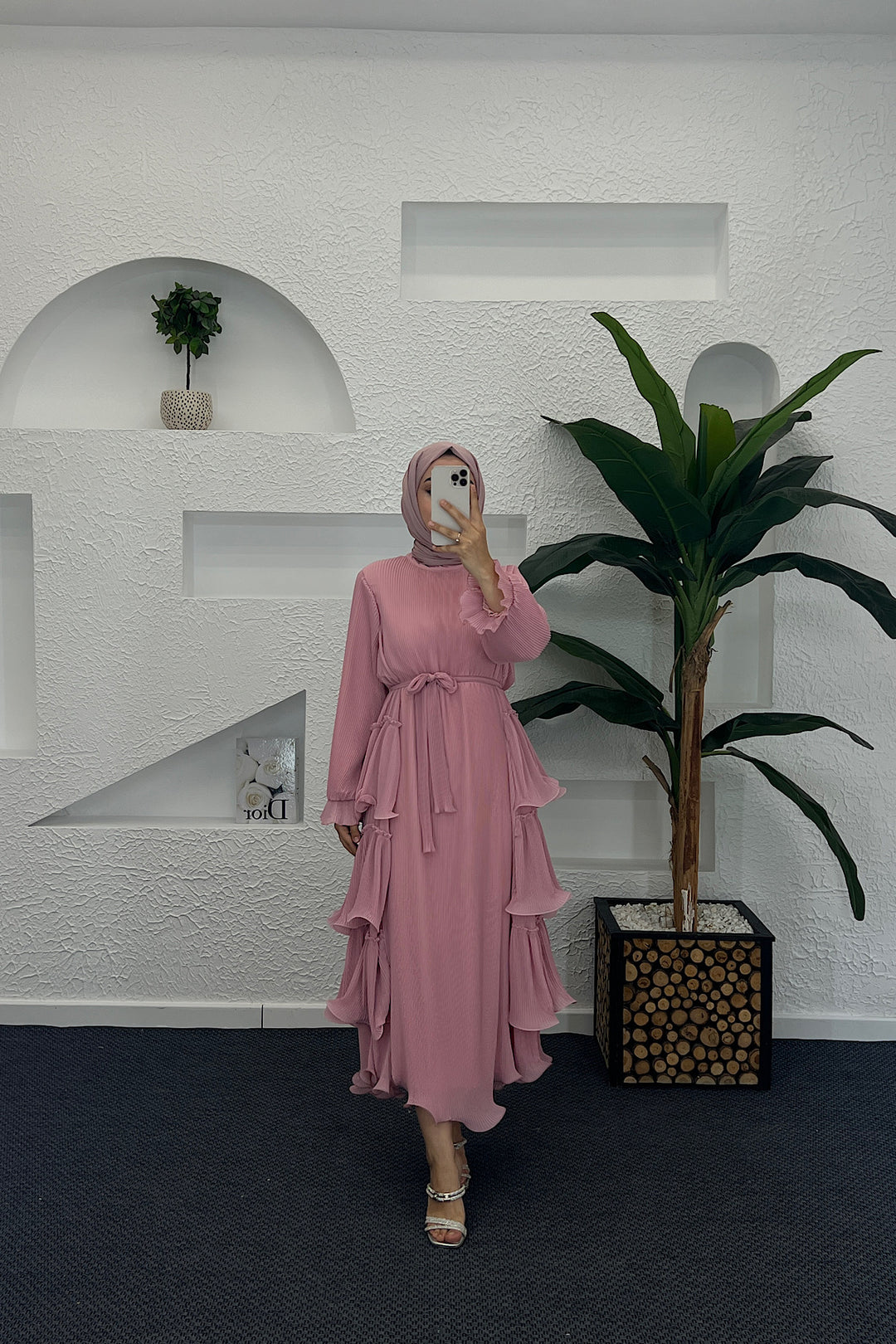 Mare Elbise Pembe 9027-PEMBE