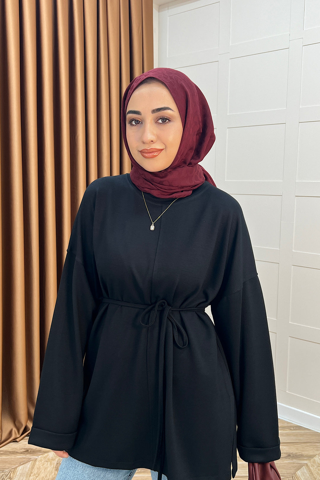 Türev Duble Kol Tunik Siyah 6060-SIYAH