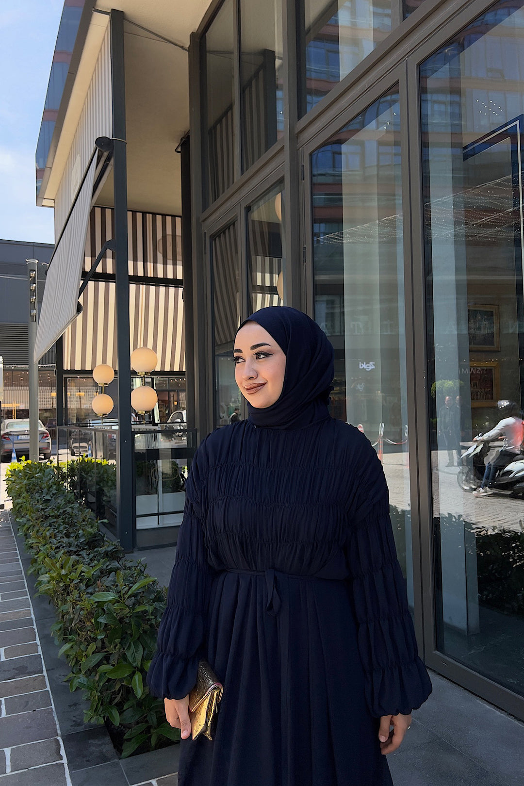 Paria Şifon Elbise Lacivert 5111-LACIVERT