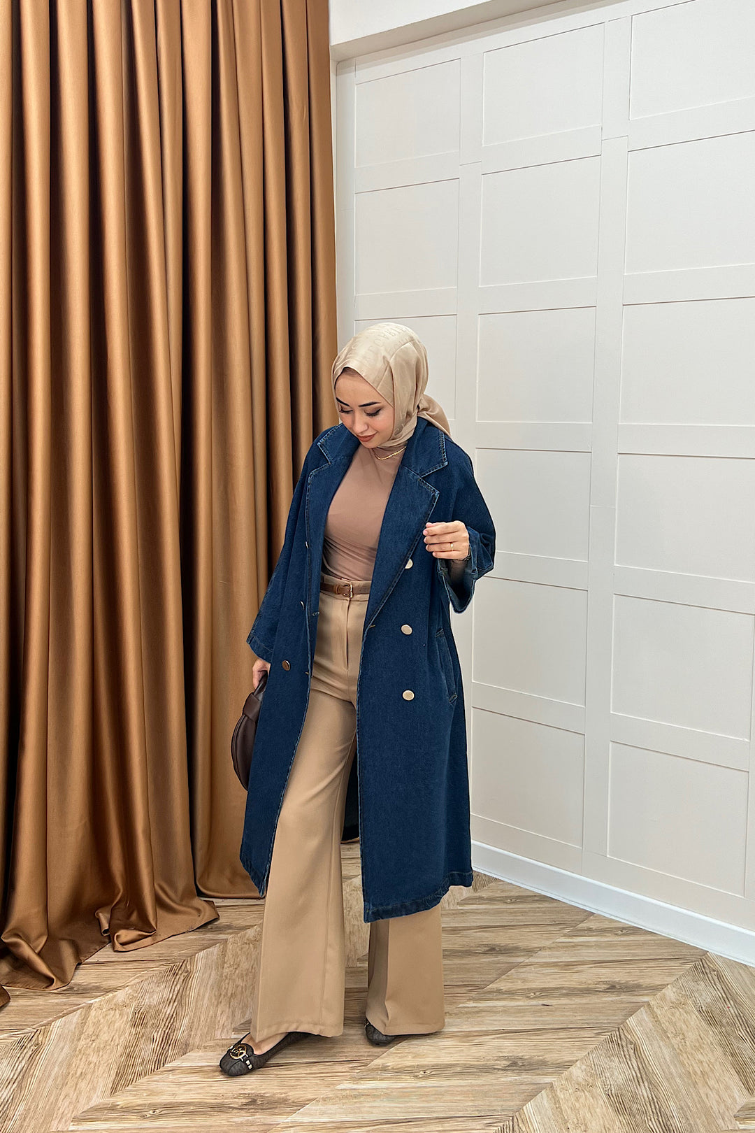 Uzun Denim Ceket Lacivert 5505-LACIVERT