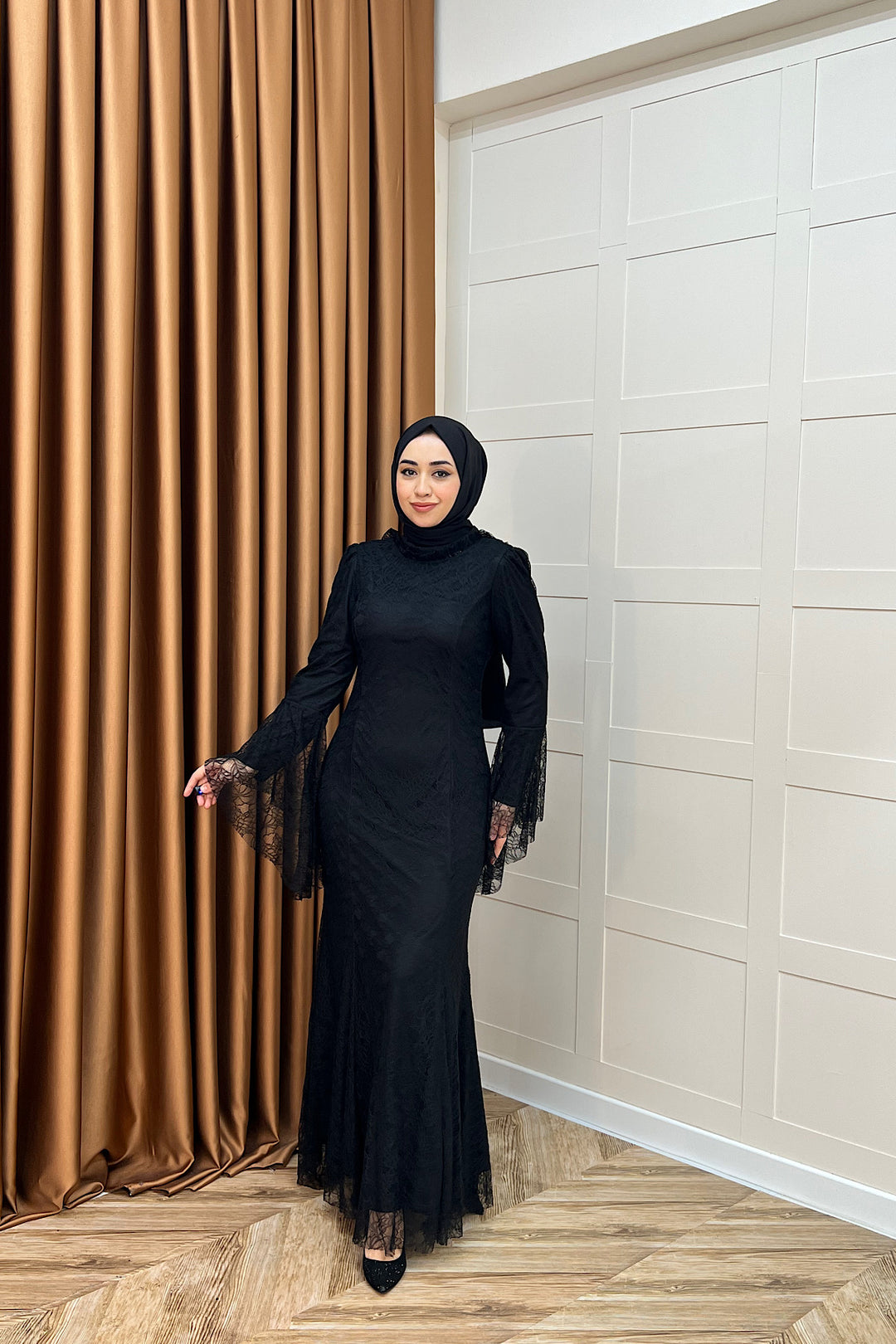 Lucia Dantel Balık Abiye Siyah 3085-SIYAH