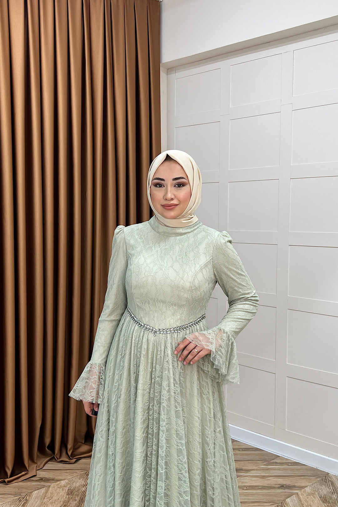 Elena Dantel Abiye Mint 03101-MINT