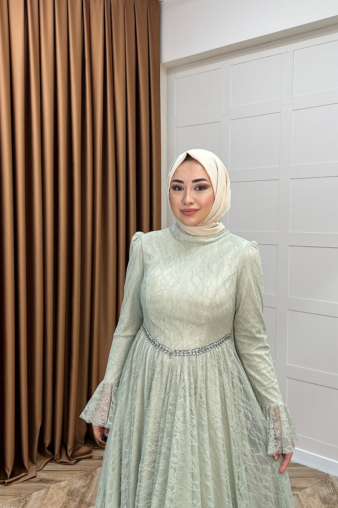 Elena Dantel Abiye Mint 03101-MINT