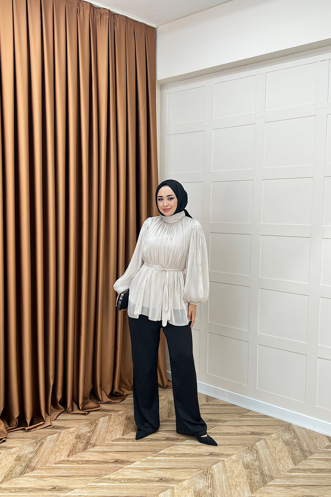 Hope Balon Kol Tunik Krem 2306-KREM