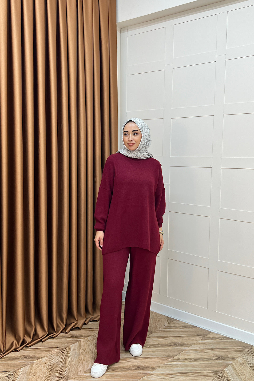 Dilşah Angora İkili Triko Takım Bordo 25650-BORDO