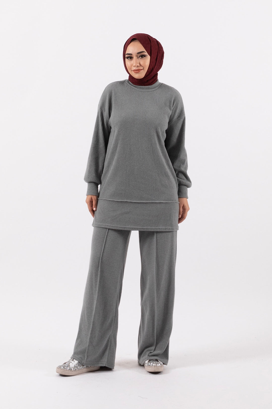 Aria Örme Triko Takım Antrasit 24K6186-ANTRASIT