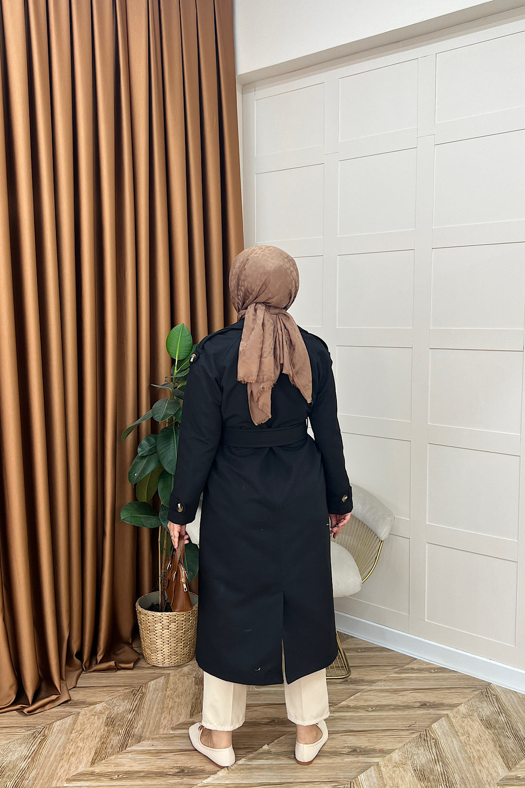 Pamella Kuşaklı Trençkot Siyah 5533-SIYAH
