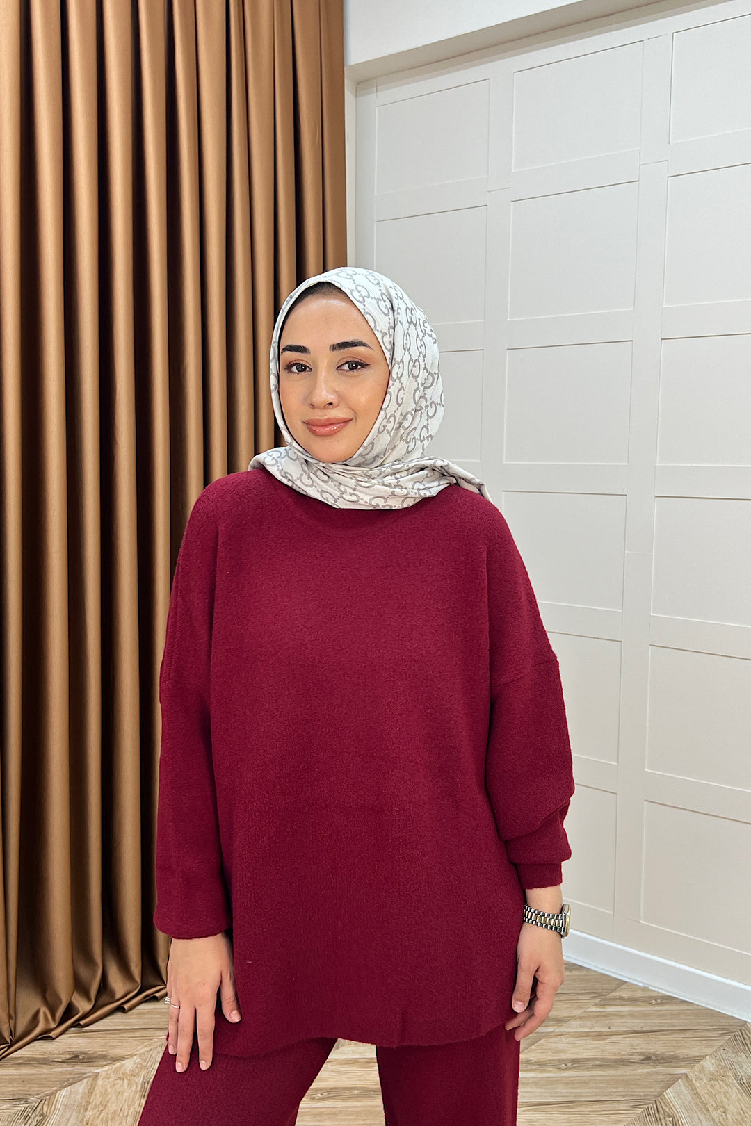 Dilşah Angora İkili Triko Takım Bordo 25650-BORDO