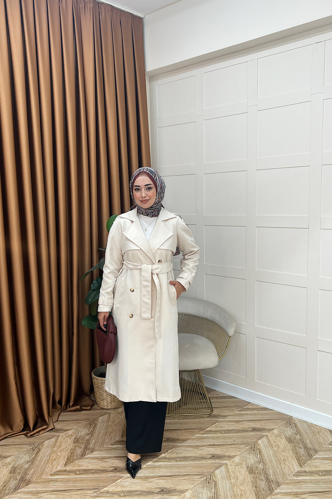 Hazel Astarlı Trençkot Taş 5532-TAS