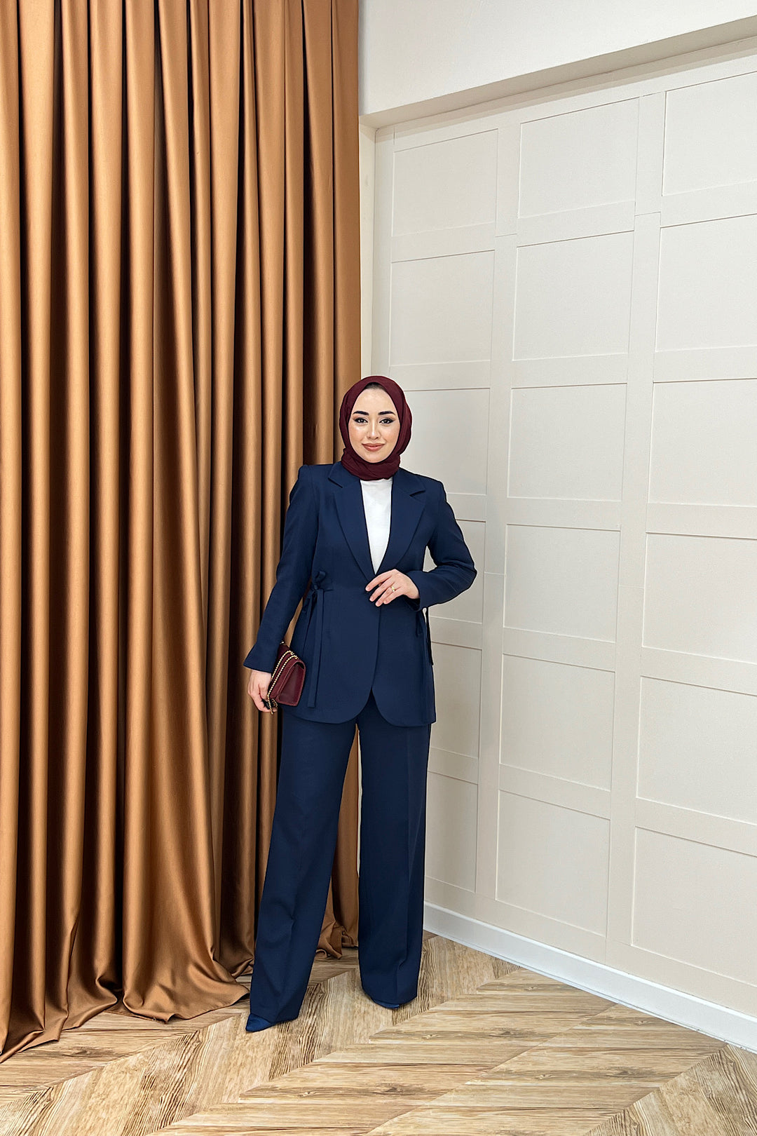 Zeina Bel Detay Ceketli Takım Lacivert 06202-LACIVERT
