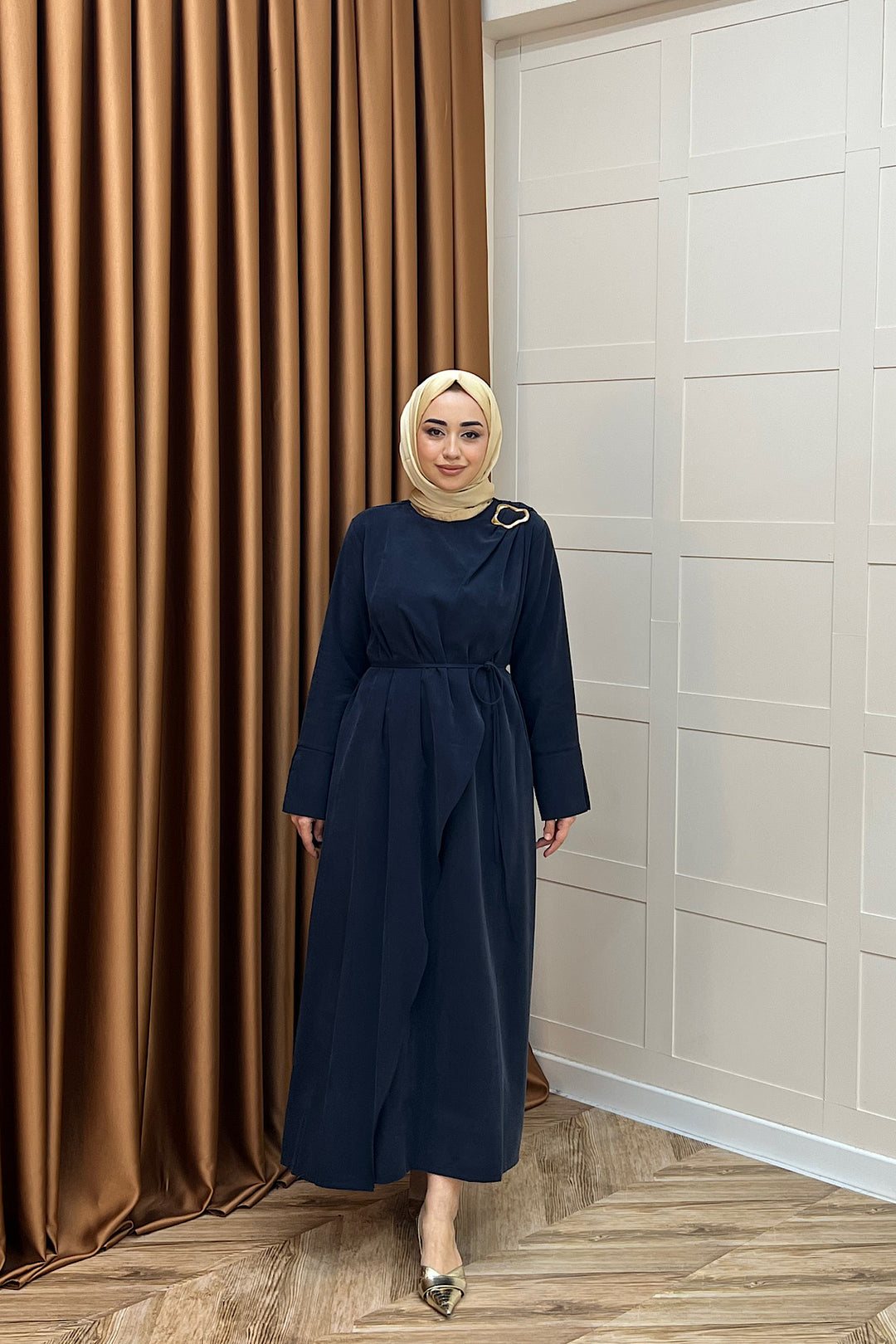 Paria Toka Detay Elbise Lacivert 3345-LACIVERT