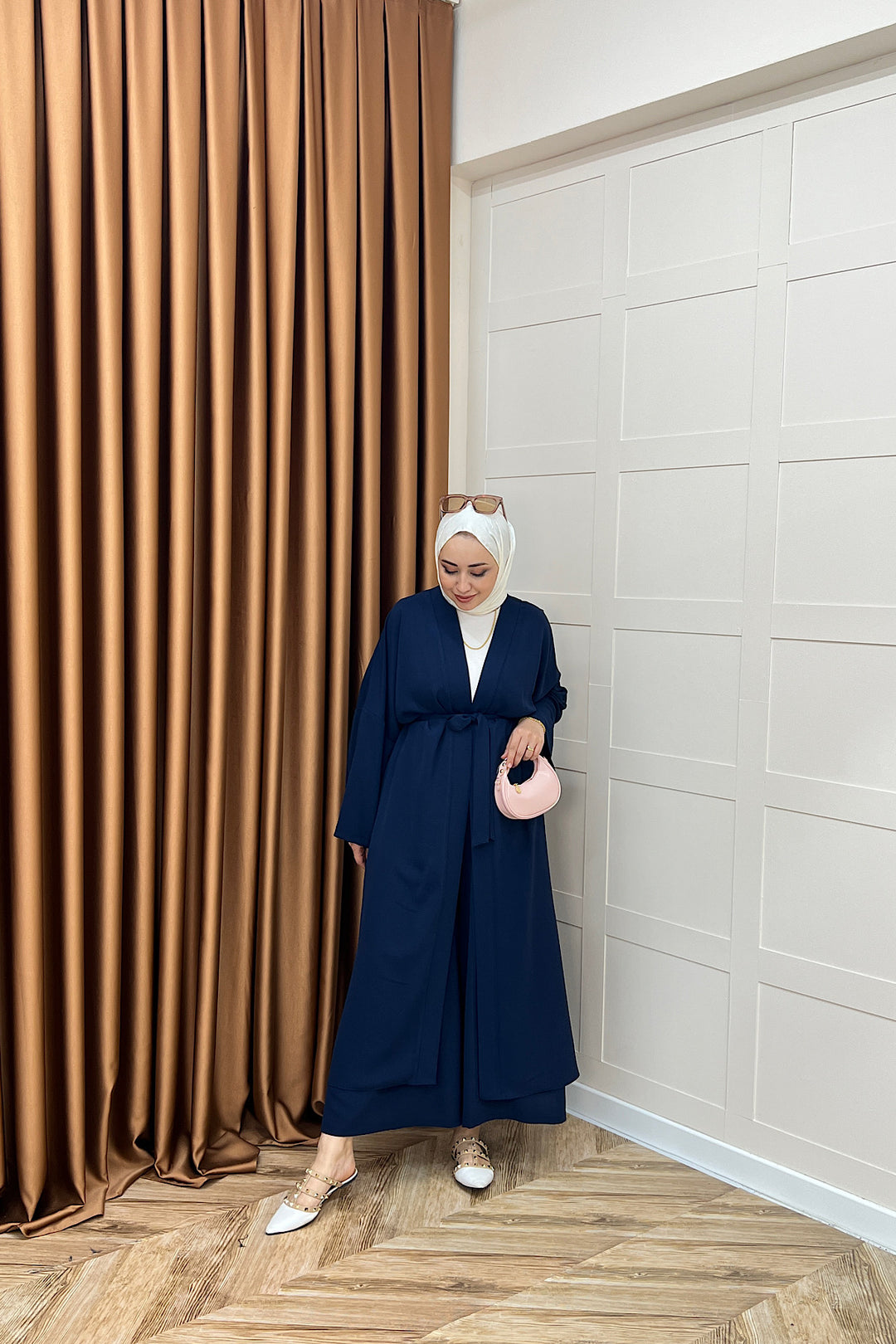 Mina İkili Kimono Takım Lacivert 8571-LACIVERT