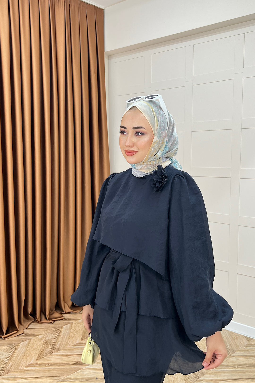 Aura Broş Detay Takım Lacivert 74001-LACIVERT