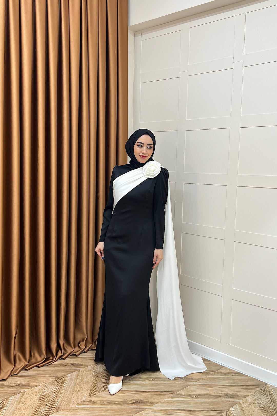 Bianca Saten Abiye Siyah 3090-SIYAH