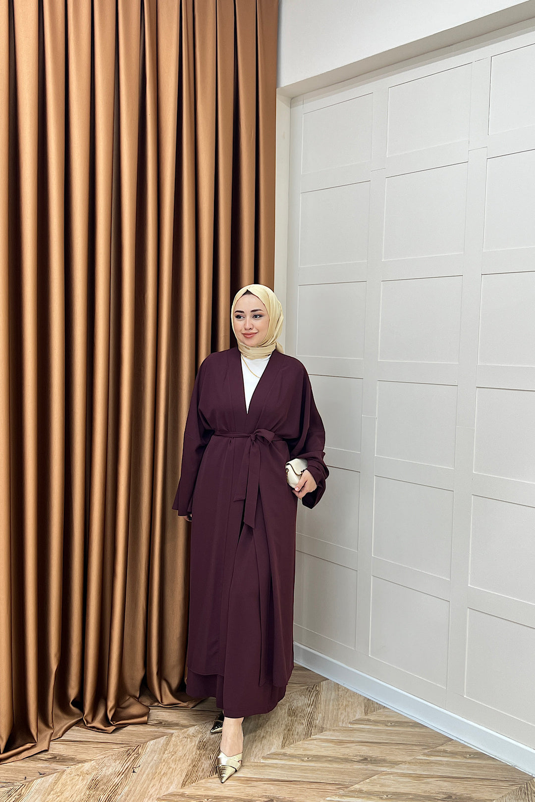 Mina İkili Kimono Takım Mürdüm 8571-MURDUM
