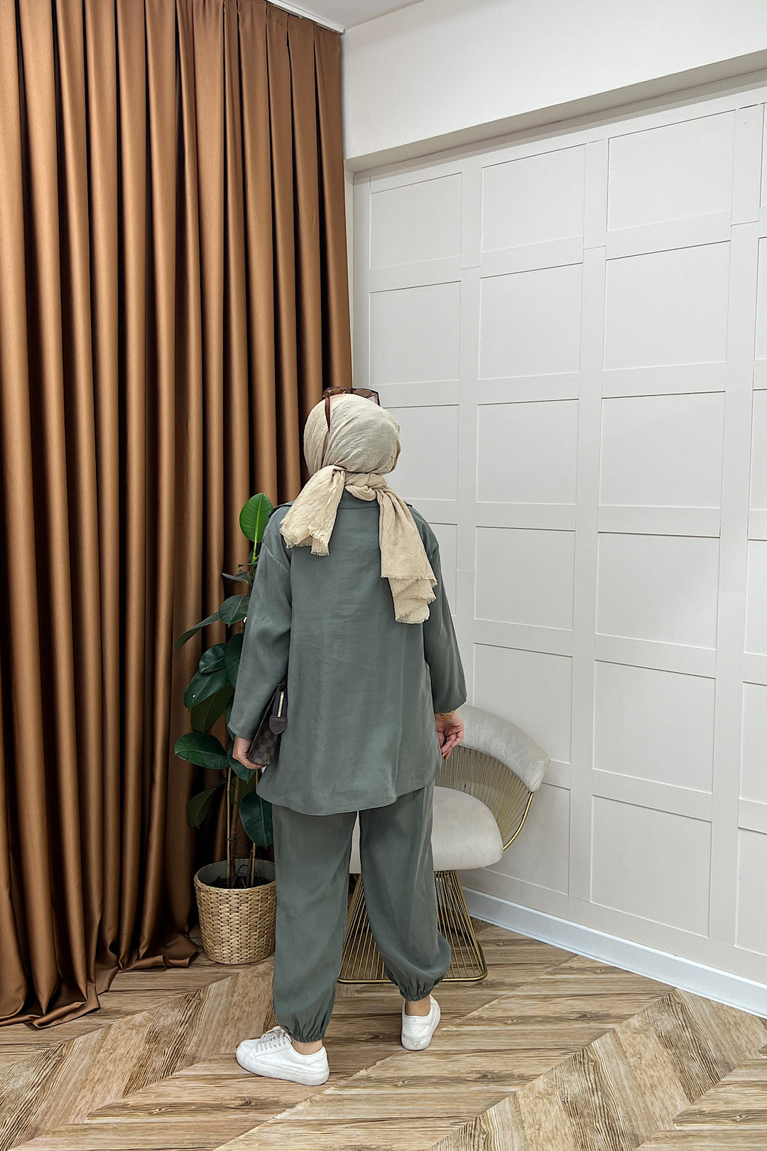 Almira Yarım Fermuar İkili Takım Yeşil 08370-YESIL