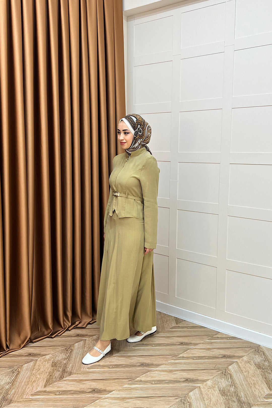 Mira Kemerli Etek Takım Yağ Yeşili 03183-YAGYESILI