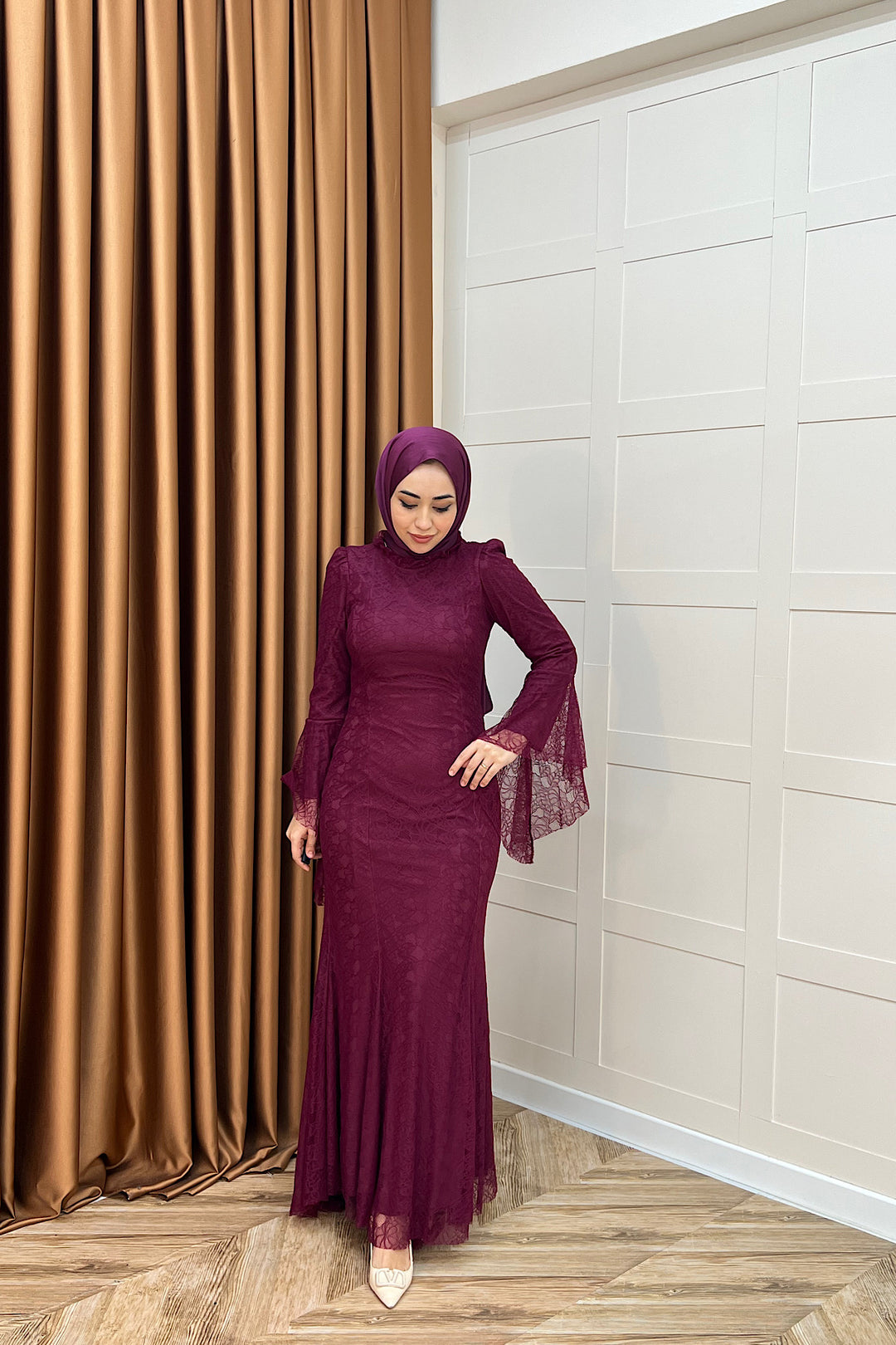 Lucia Dantel Balık Abiye Bordo 3085-BORDO