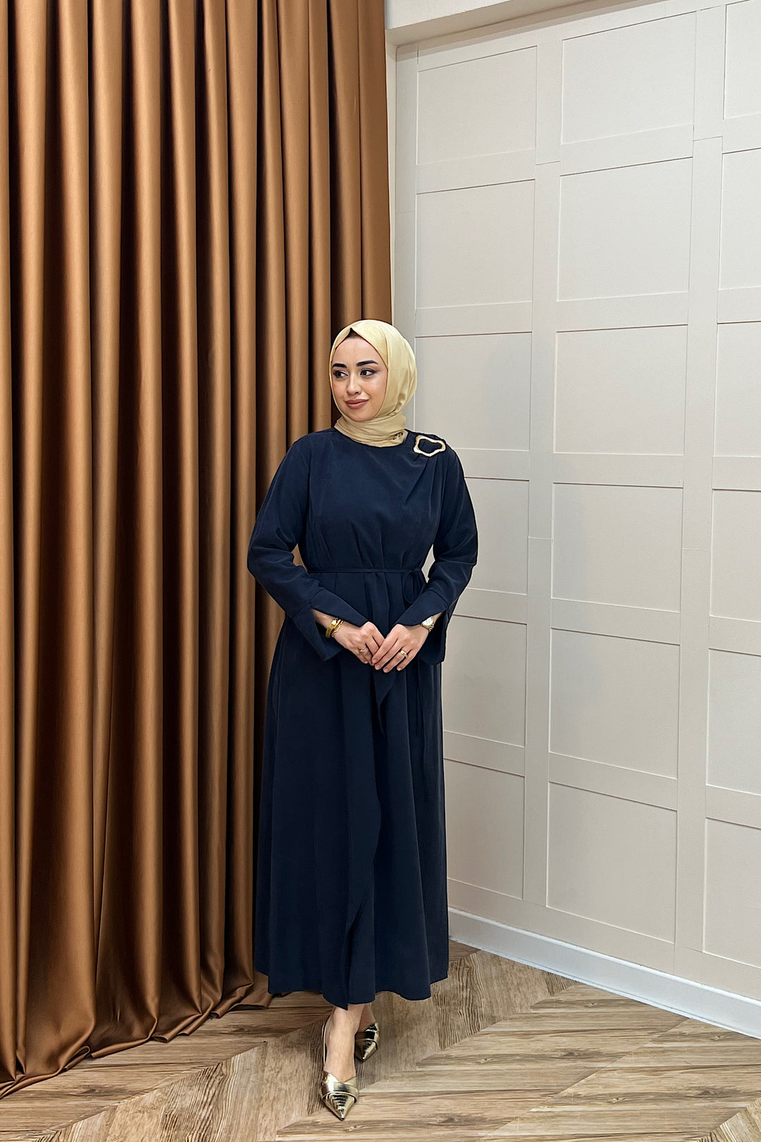 Paria Toka Detay Elbise Lacivert 3345-LACIVERT