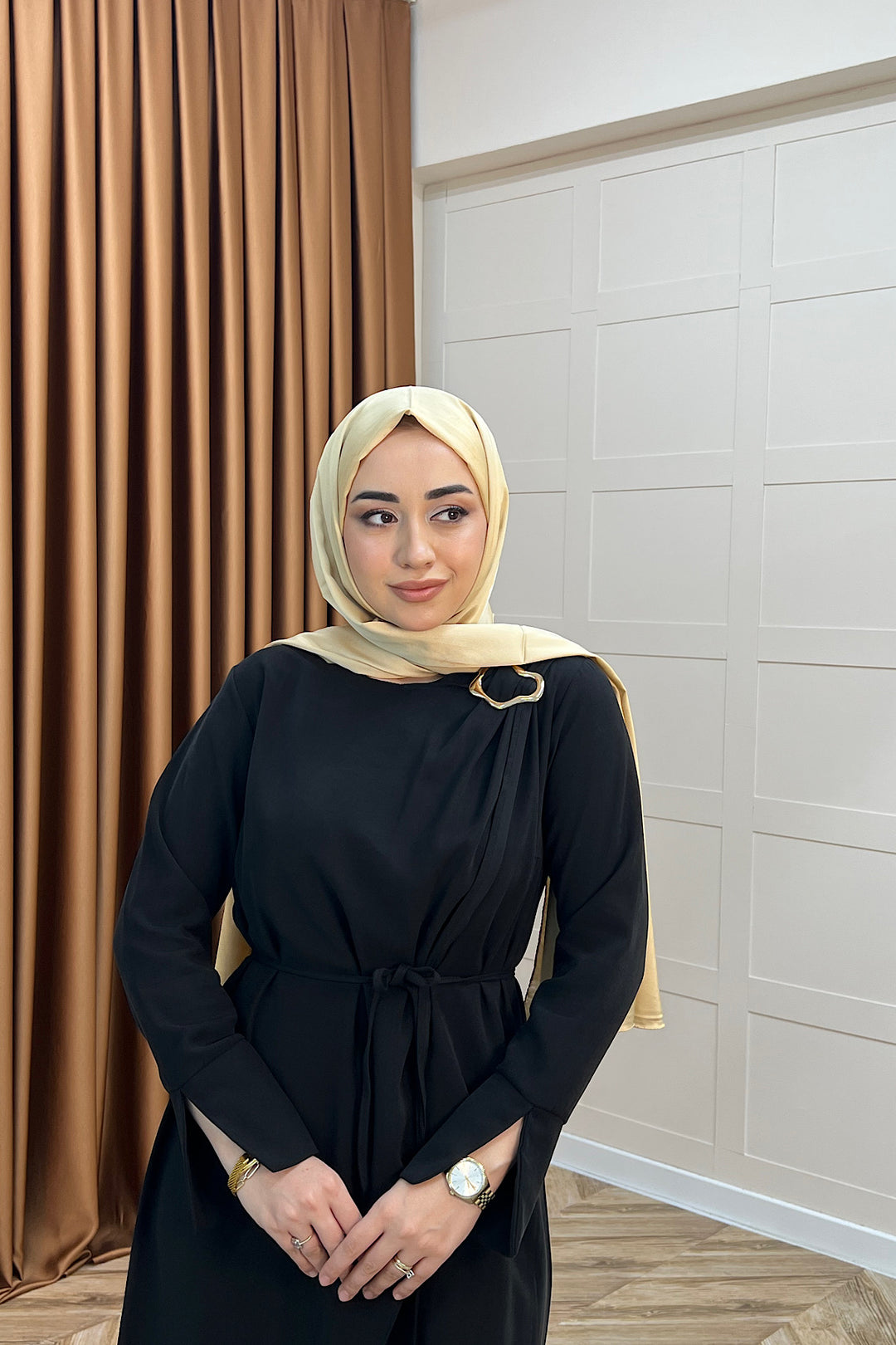 Paria Toka Detay Elbise Siyah 3345-SIYAH