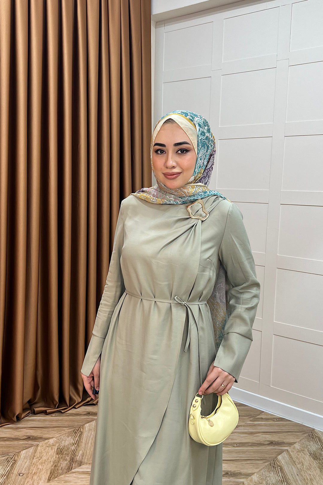 Paria Toka Detay Elbise Yeşil 3345-YESIL