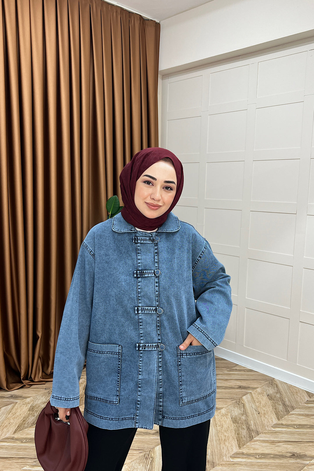 Asel Kot Ceket Mavi 6755-MAVI