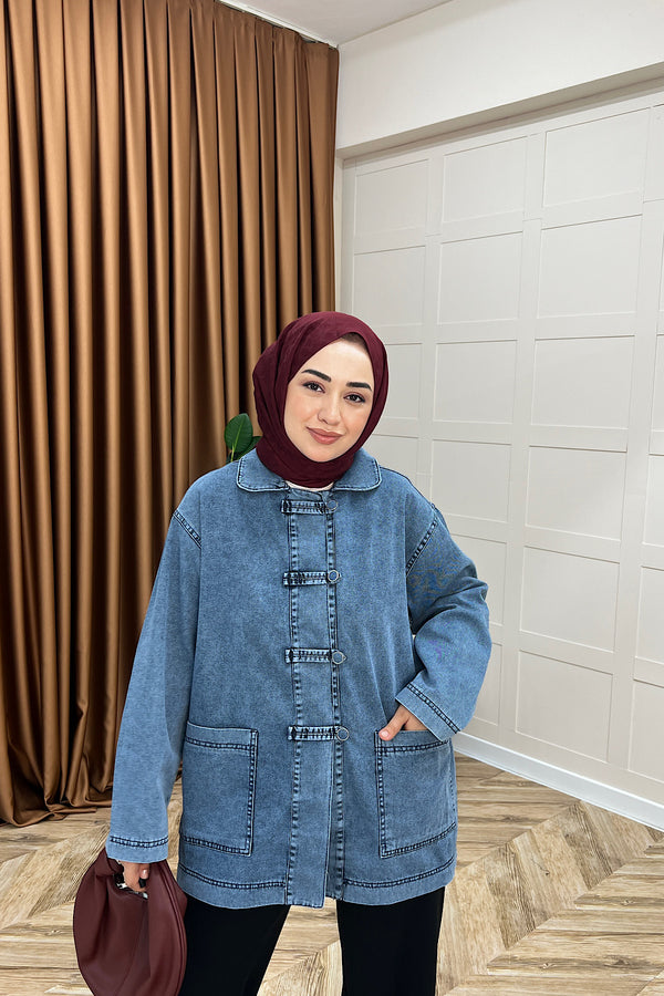 Asel Kot Ceket Mavi 6755-MAVI
