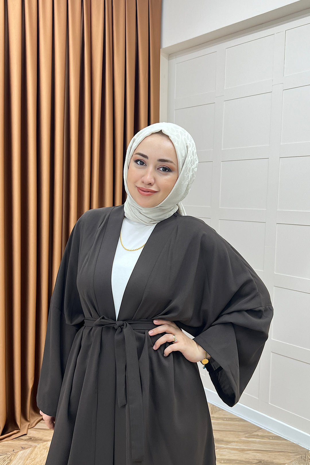 Mina İkili Kimono Takım Kahverengi 8571-KAHVERENGI
