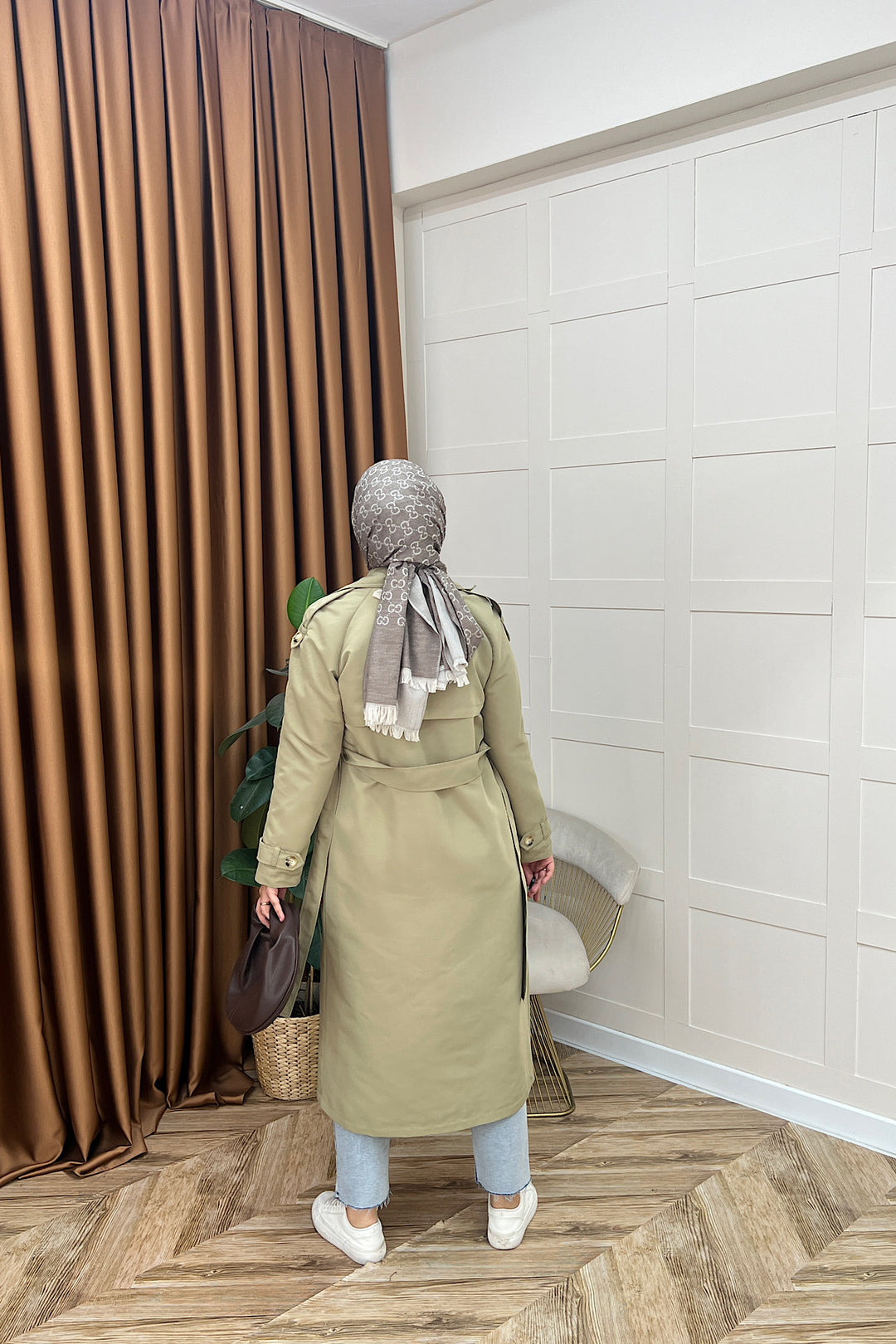 Hazel Astarlı Trençkot Çağla Yeşili 5532-CAGLAYESILI