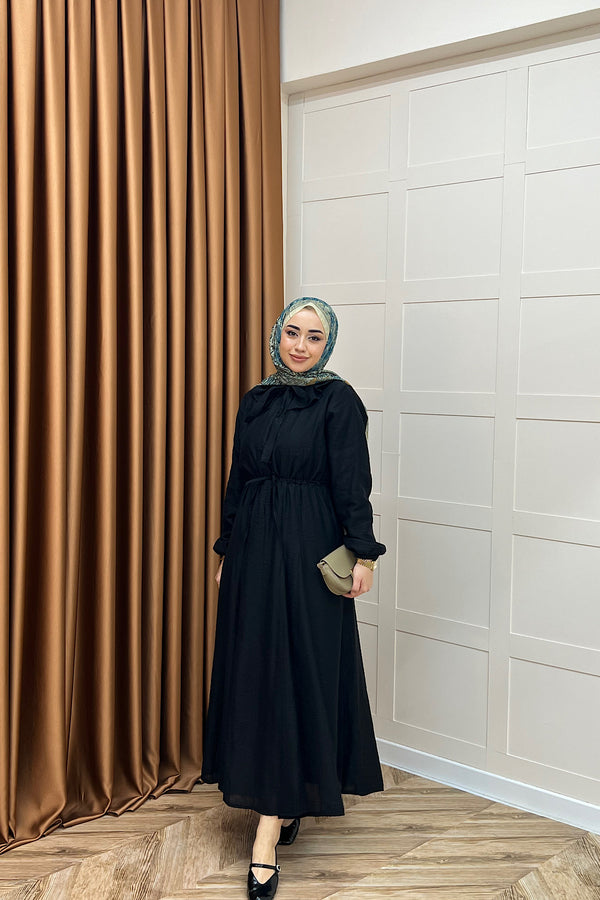 Lena Vual Elbise Siyah 2990-SIYAH