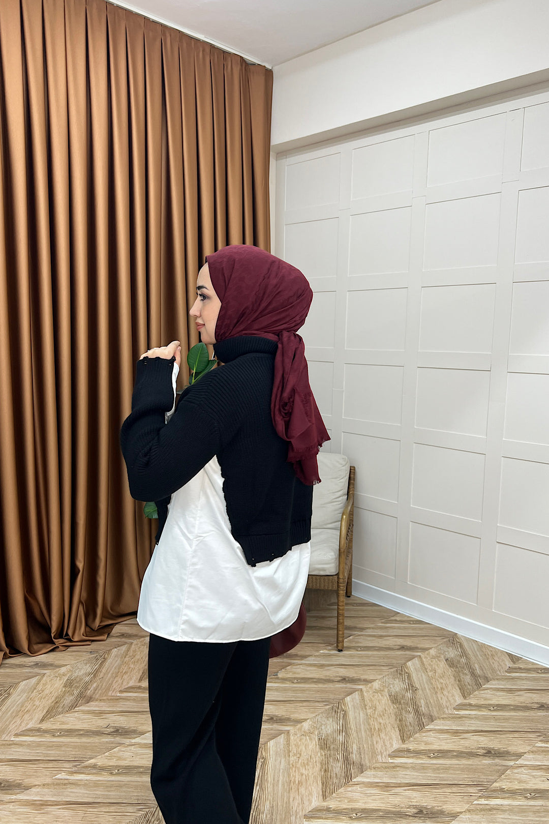 Nora Gömlek Detay İkili Takım Siyah 26170-SIYAH