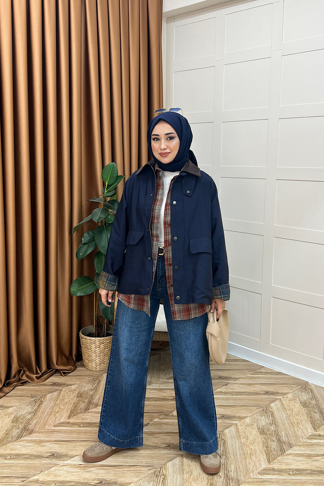 Lina Cep Detay Ceket Lacivert 8534-LACIVERT