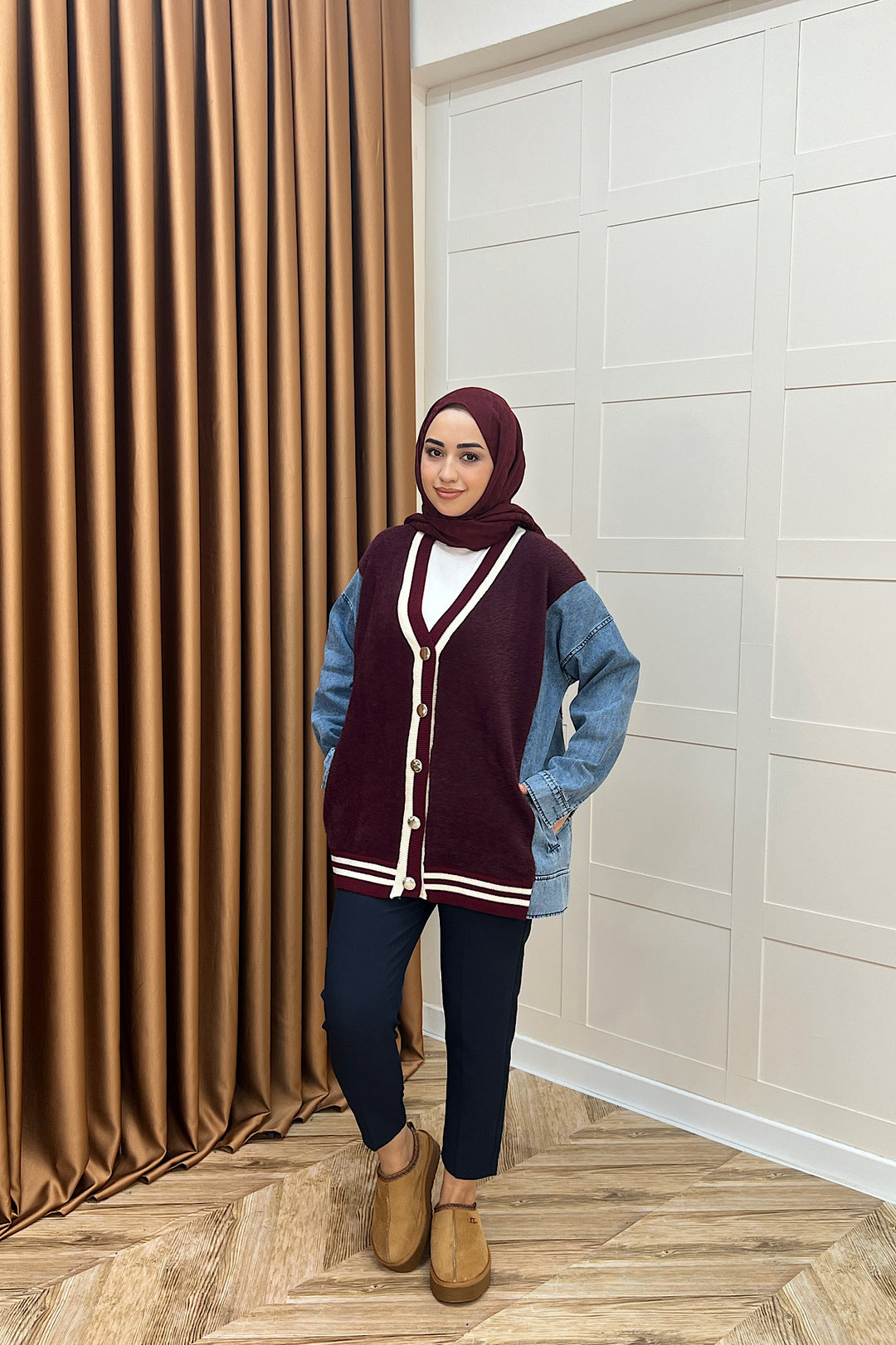 Kedi Sakal Kolej Kot Ceket Bordo 25390-BORDO