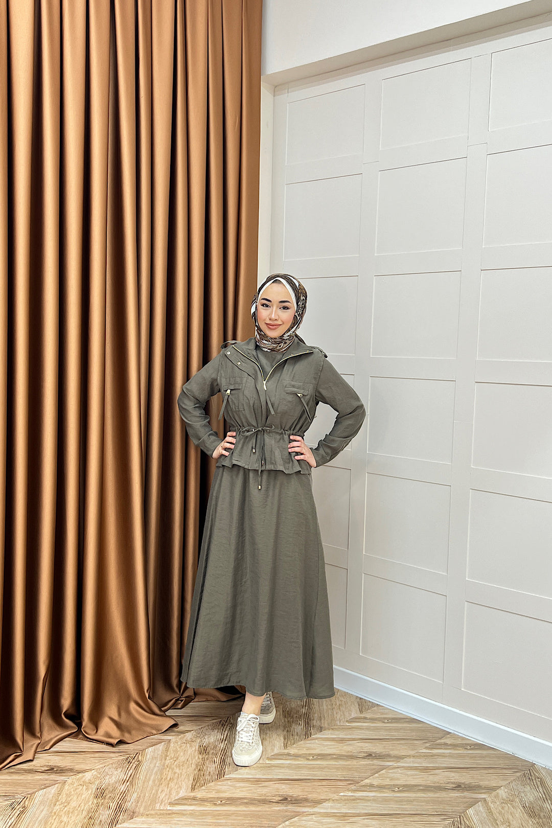 Alina İkili Elbise Yeşil 3102-YESIL