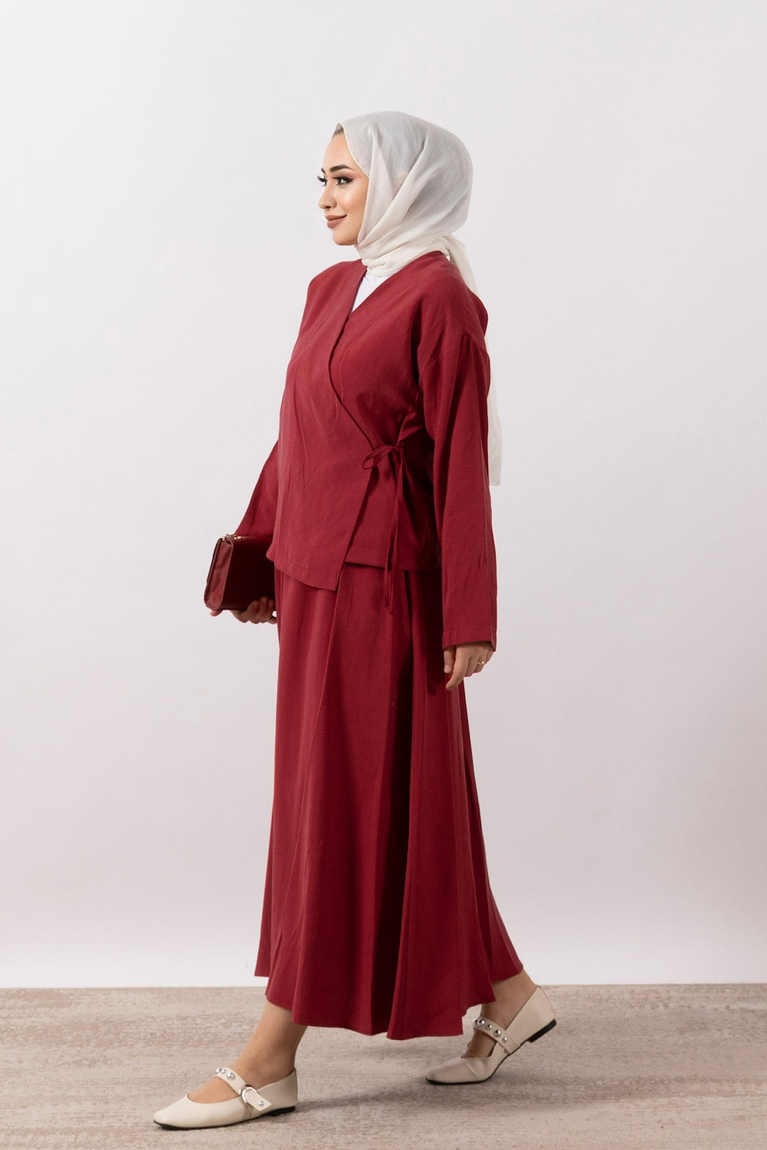 Dina İkili Takım Bordo 8328-BORDO