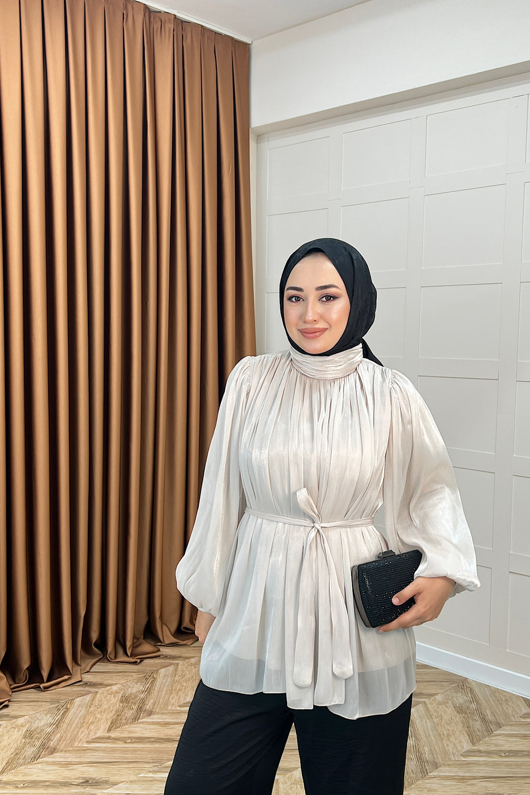 Hope Balon Kol Tunik Krem 2306-KREM