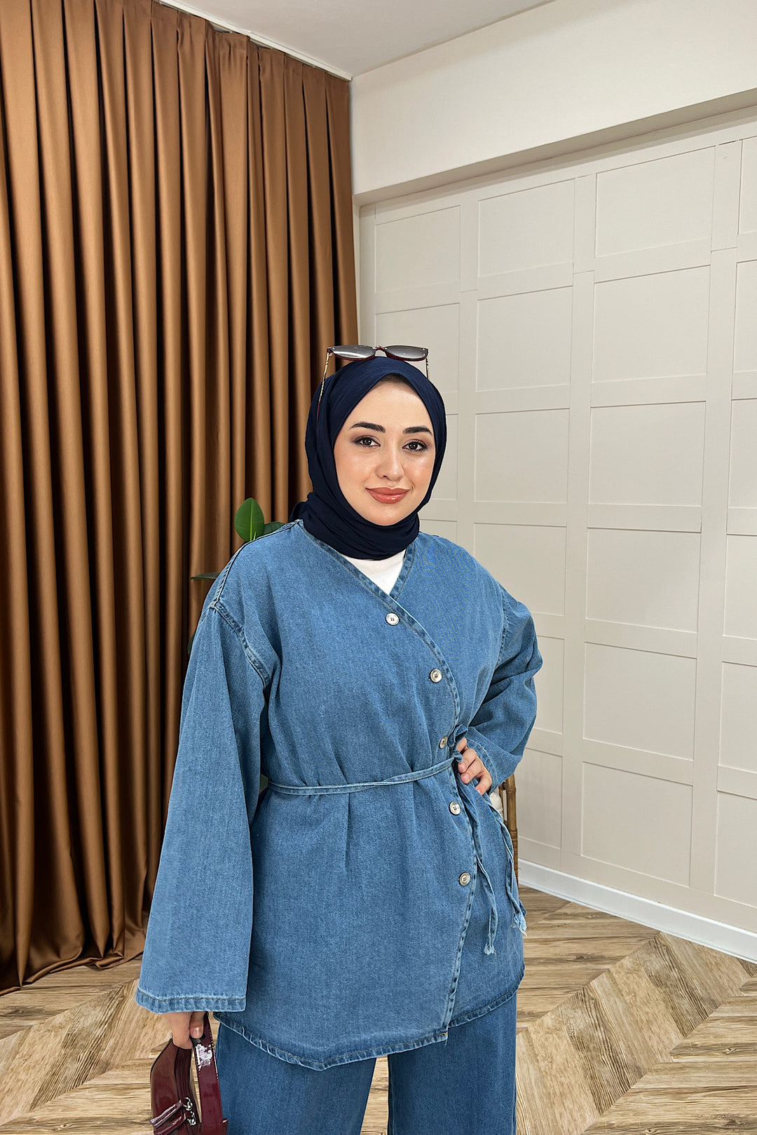 Adena Düğmeli Kot Takım Mavi 62809-MAVI