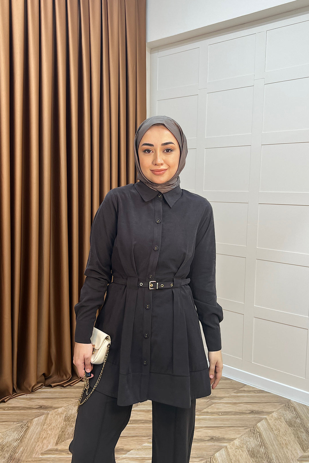 Tuana Belden Kemerli İkili Takım Kahverengi 2994-KAHVERENGI