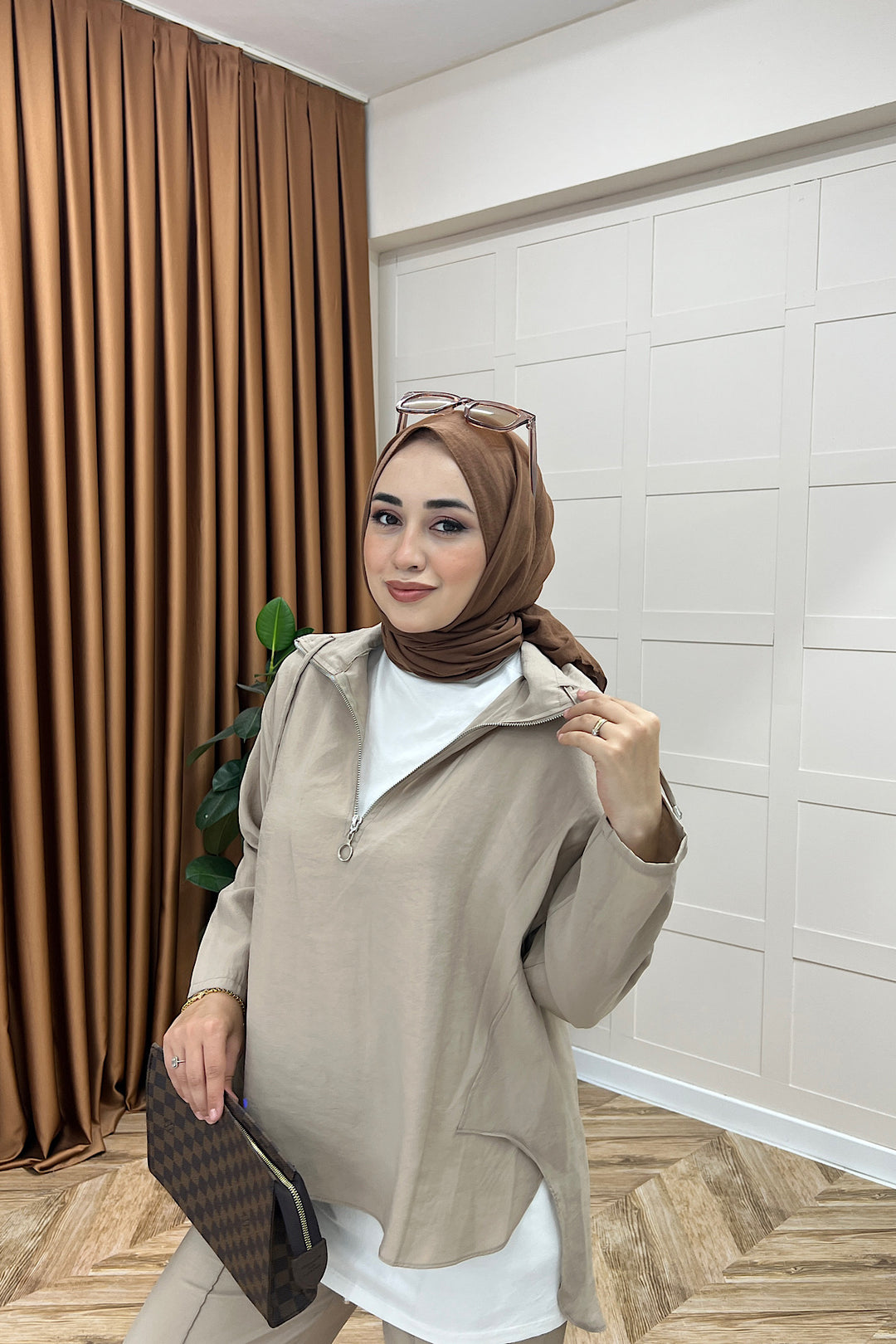Almira Yarım Fermuar İkili Takım Vizon 08370-VIZON