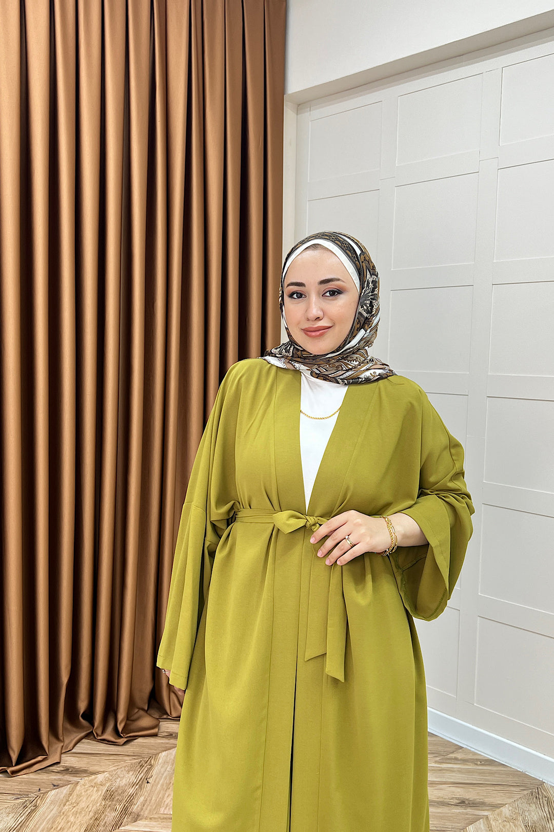 Mina İkili Kimono Takım Yağ Yeşili 8571-YAGYESILI