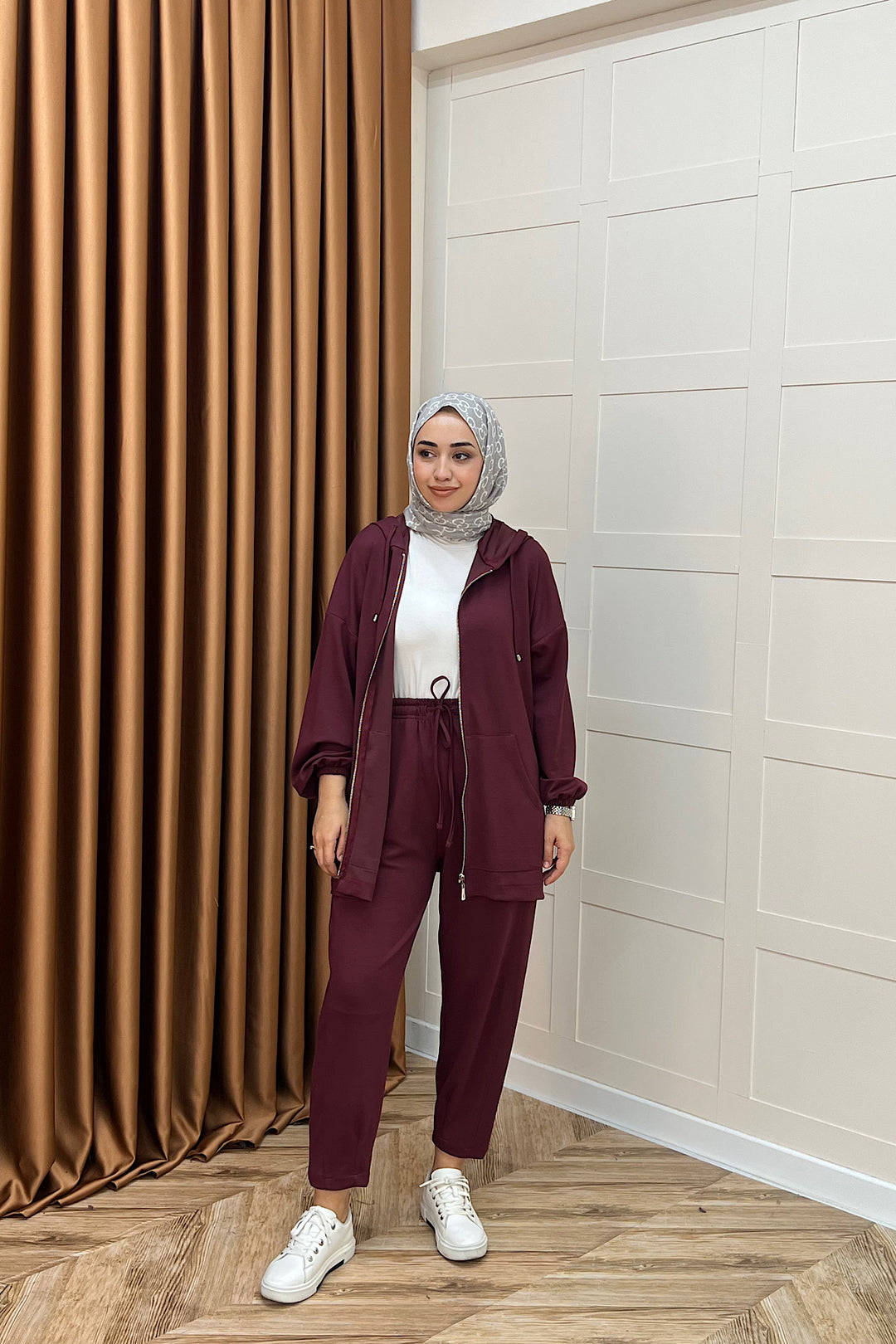 Kanguru Cepli Fermuarlı Takım Bordo 2014-BORDO