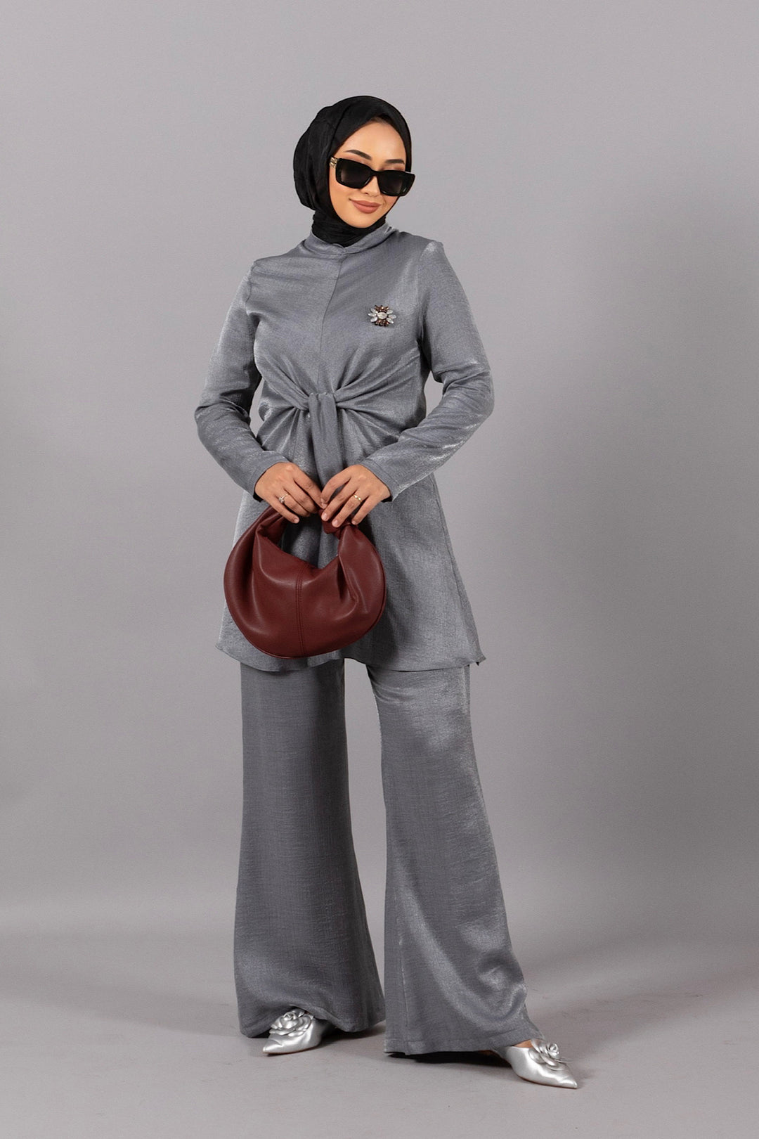 Livia Broş Detay İkili Takım Antrasit 3302-ANTRASIT