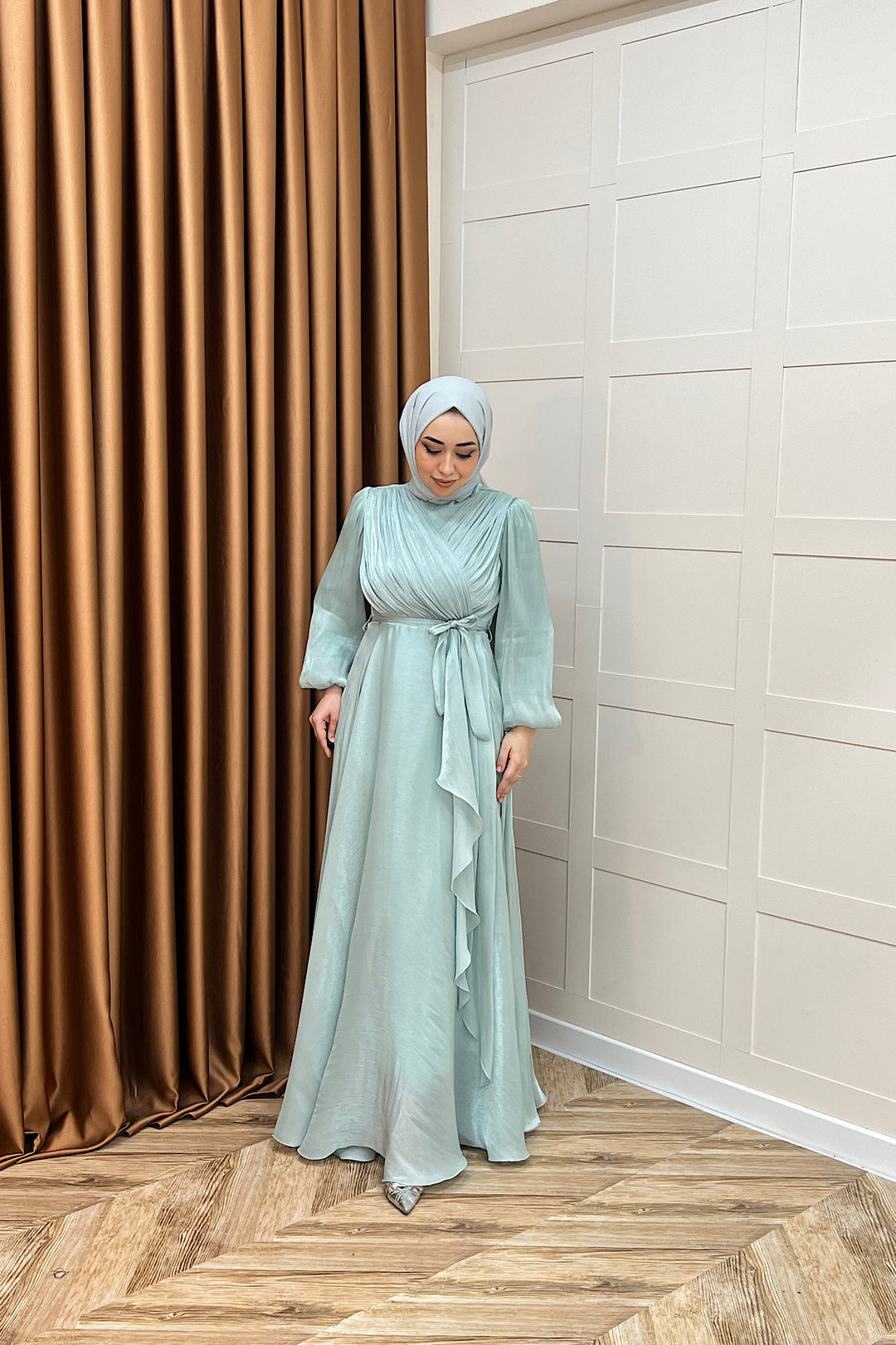 Luna Saten Abiye Mint Mavisi 3072-MINTMAVISI