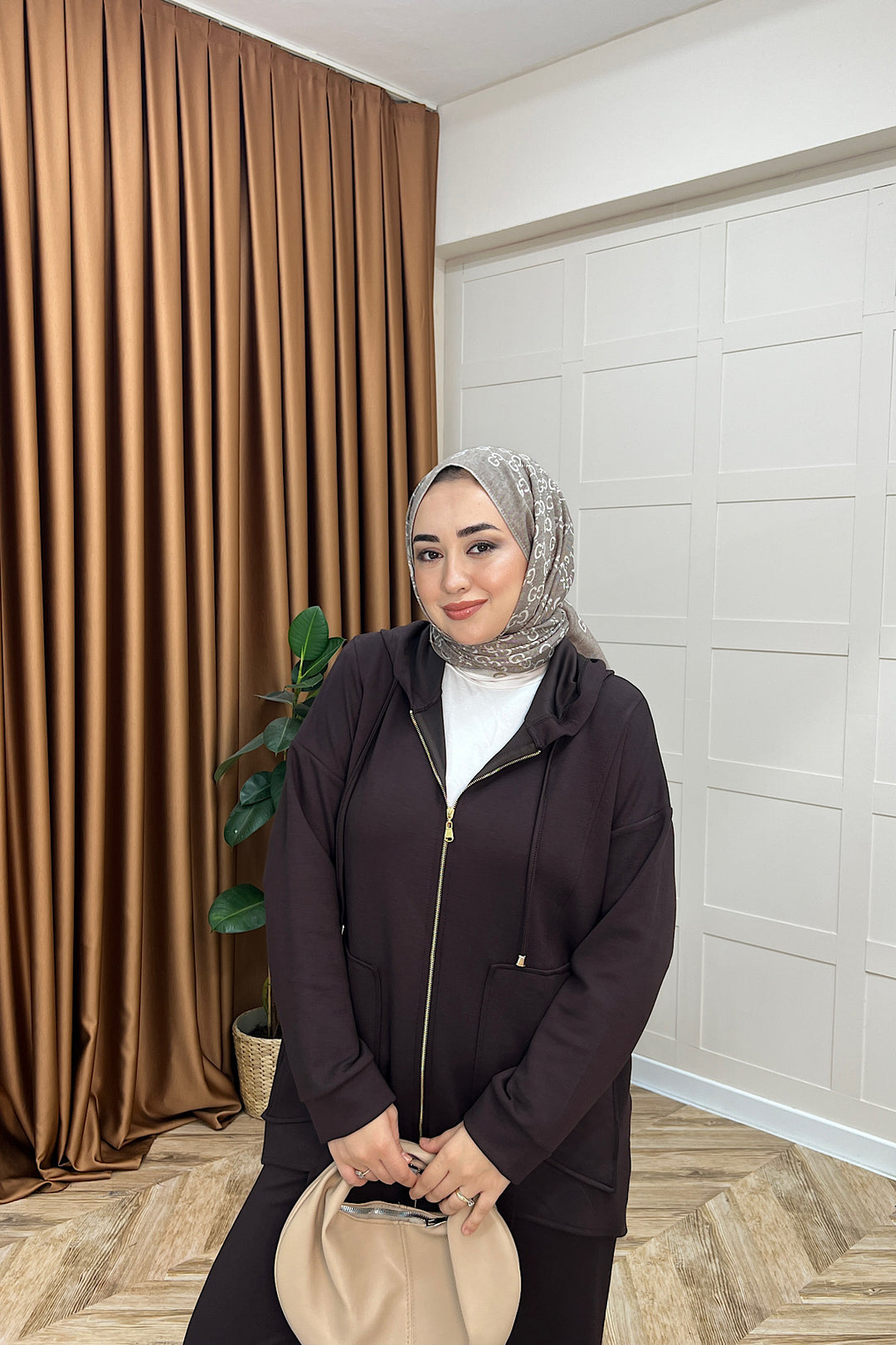 Vedra Fermuarlı İkili Takım Kahverengi 3143-KAHVERENGI
